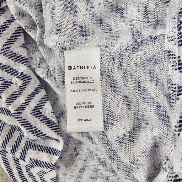 Athleta shirt womens small scoop neck sleeveless blouse chevron allover print - Picture 5 of 12